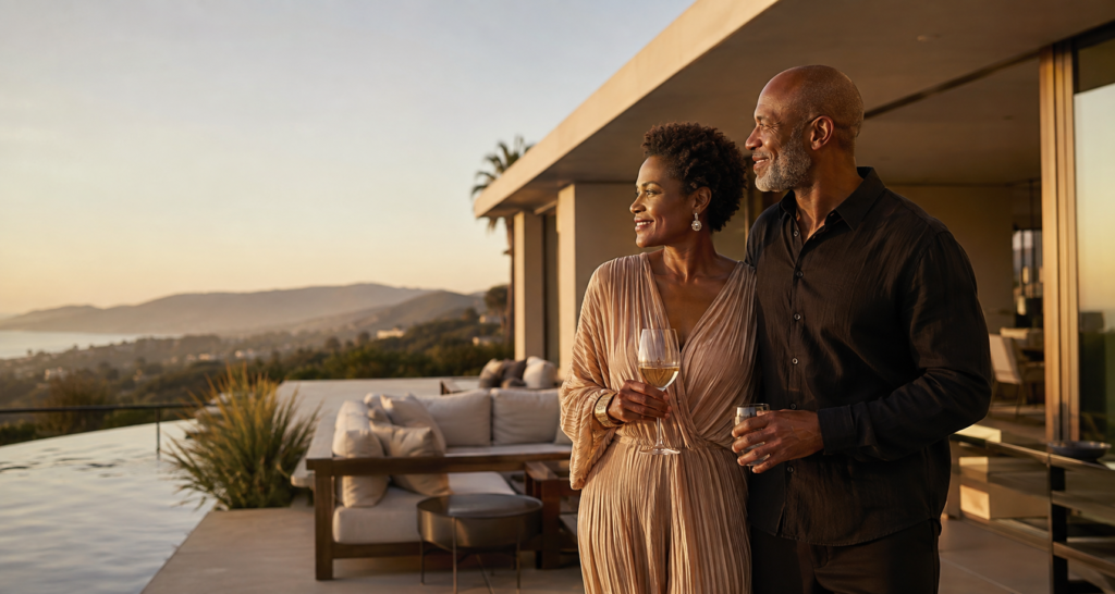 Accomplished Black couple enjoying an elevated Southern California lifestyle